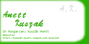 anett kuszak business card