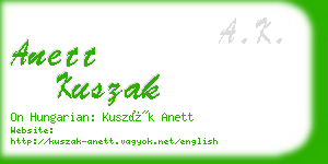 anett kuszak business card